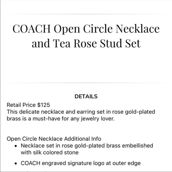NWT! COACH! Earrings and necklace! - Picture 2 of 5